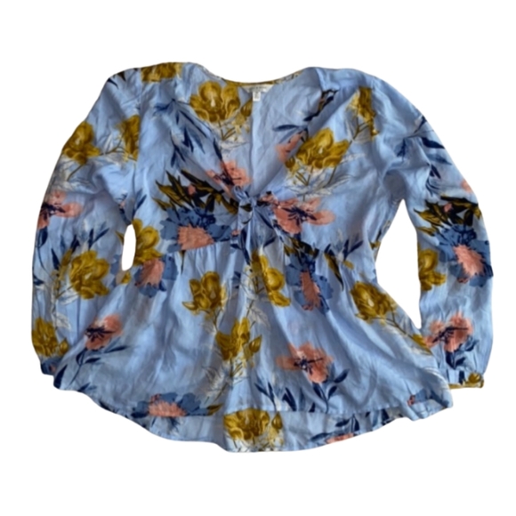 Lucky Brand Tops - LUCKY BRAND Floral Blue Top